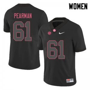 NCAA Women's Alabama Crimson Tide #61 Alex Pearman Stitched College 2018 Nike Authentic Black Football Jersey MK17P28BE